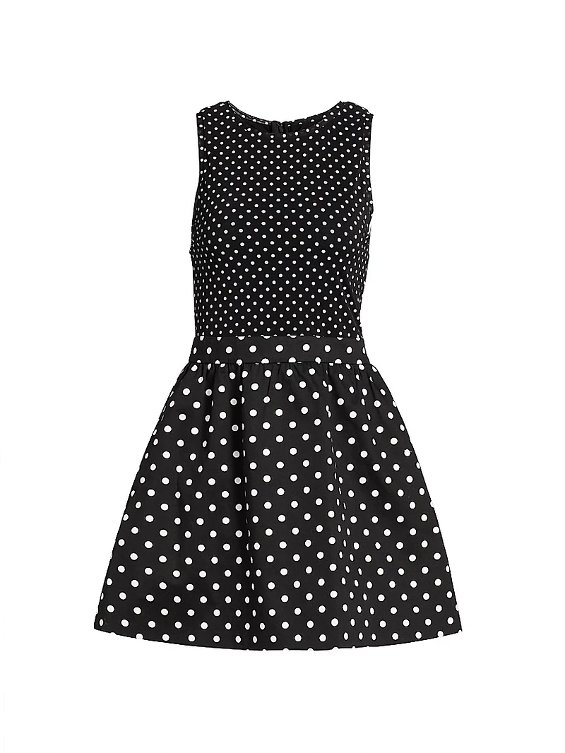 Chara Polka Dot Cotton Fit & Flare Minidress