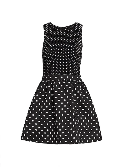 Chara Polka Dot Cotton Fit & Flare Minidress