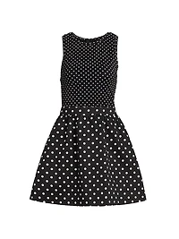 Chara Polka Dot Cotton Fit & Flare Minidress