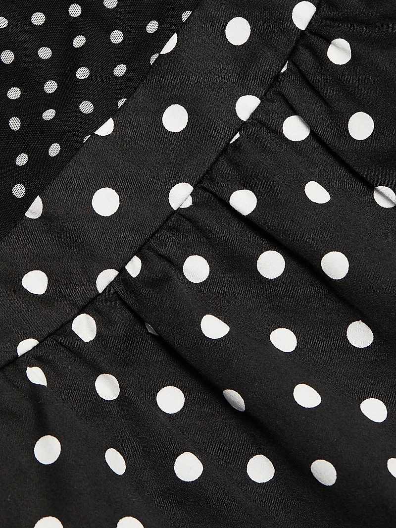 Chara Polka Dot Cotton Fit & Flare Minidress