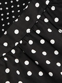 Chara Polka Dot Cotton Fit & Flare Minidress