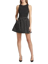 Chara Polka Dot Cotton Fit & Flare Minidress