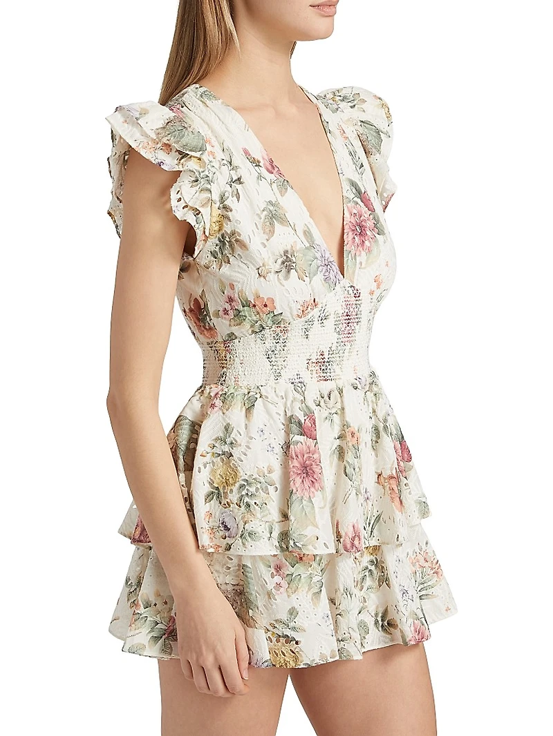 Kessie Floral Ruffle Romper