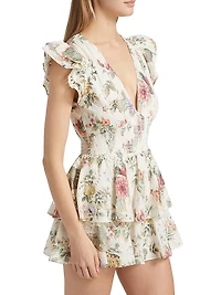 Kessie Floral Ruffle Romper