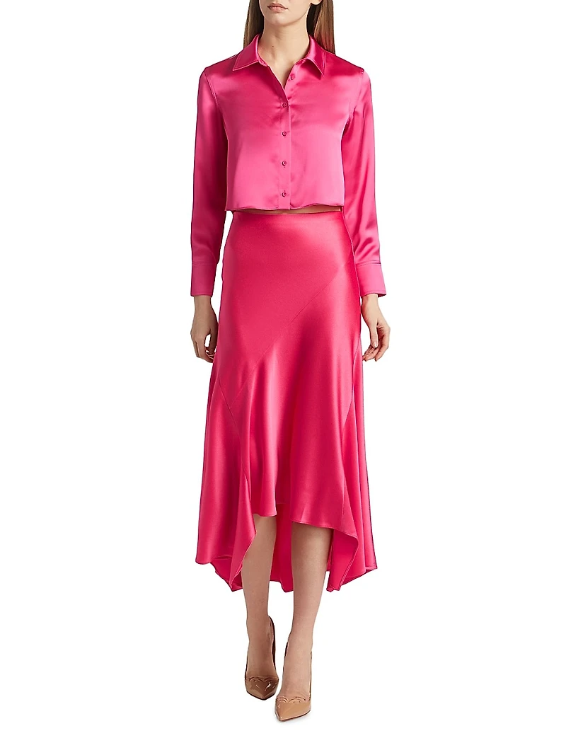 Leon Satin Crop Shirt