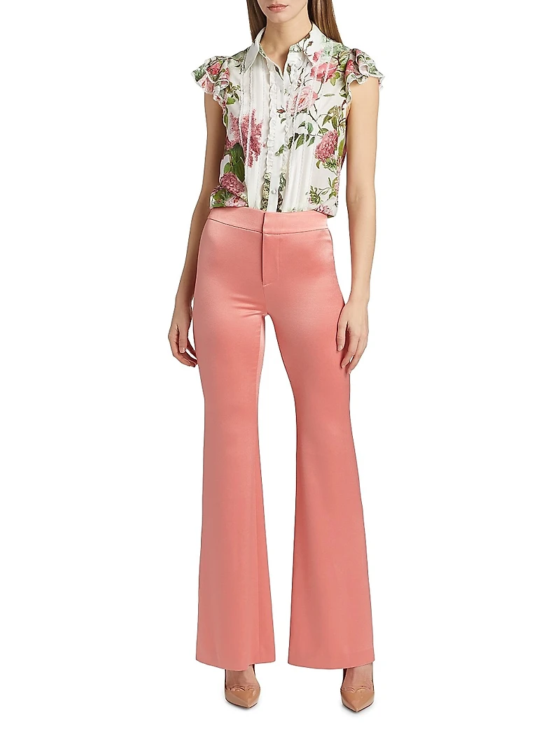 Minda Floral Silk & Lace Blouse