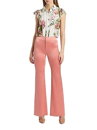 Minda Floral Silk & Lace Blouse