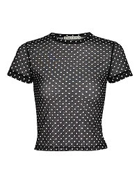 Tess Polka Dot Sheer Crewneck T-Shirt