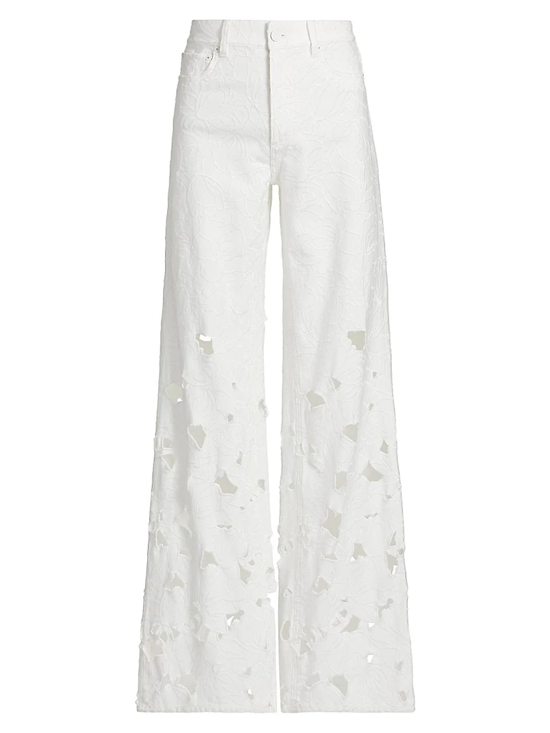 Weezy High-Rise Embroidered Eyelet Jeans