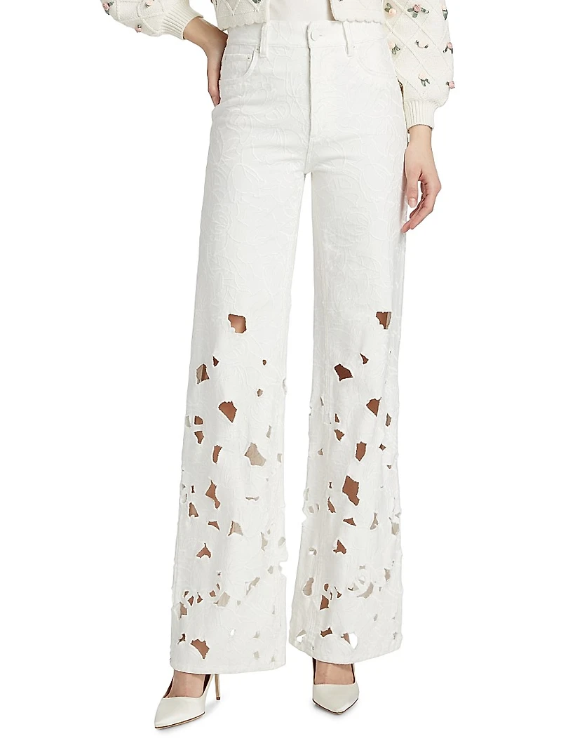 Weezy High-Rise Embroidered Eyelet Jeans