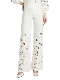 Weezy High-Rise Embroidered Eyelet Jeans