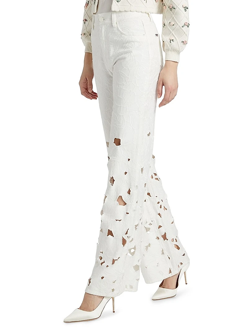 Weezy High-Rise Embroidered Eyelet Jeans