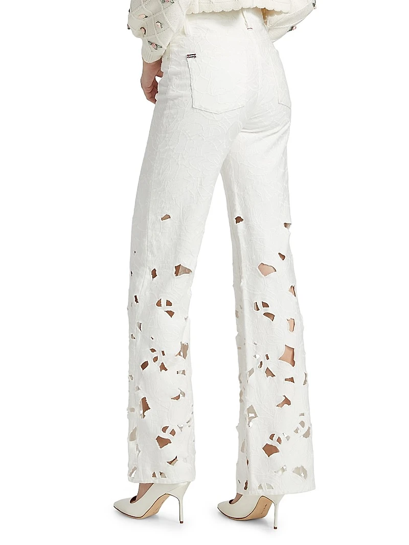 Weezy High-Rise Embroidered Eyelet Jeans