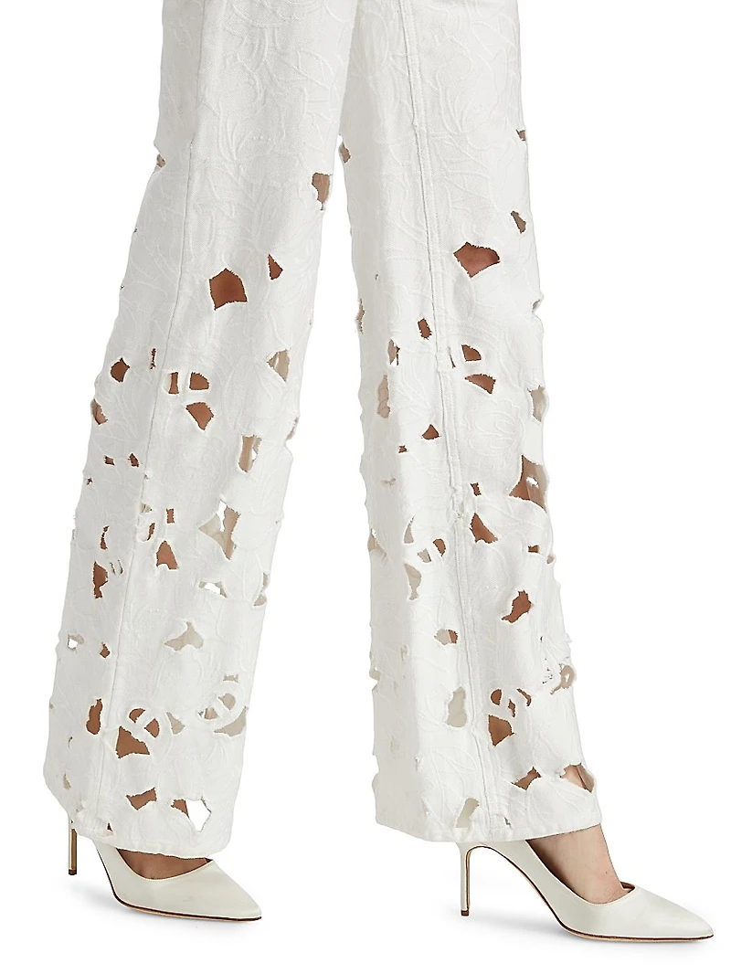 Weezy High-Rise Embroidered Eyelet Jeans