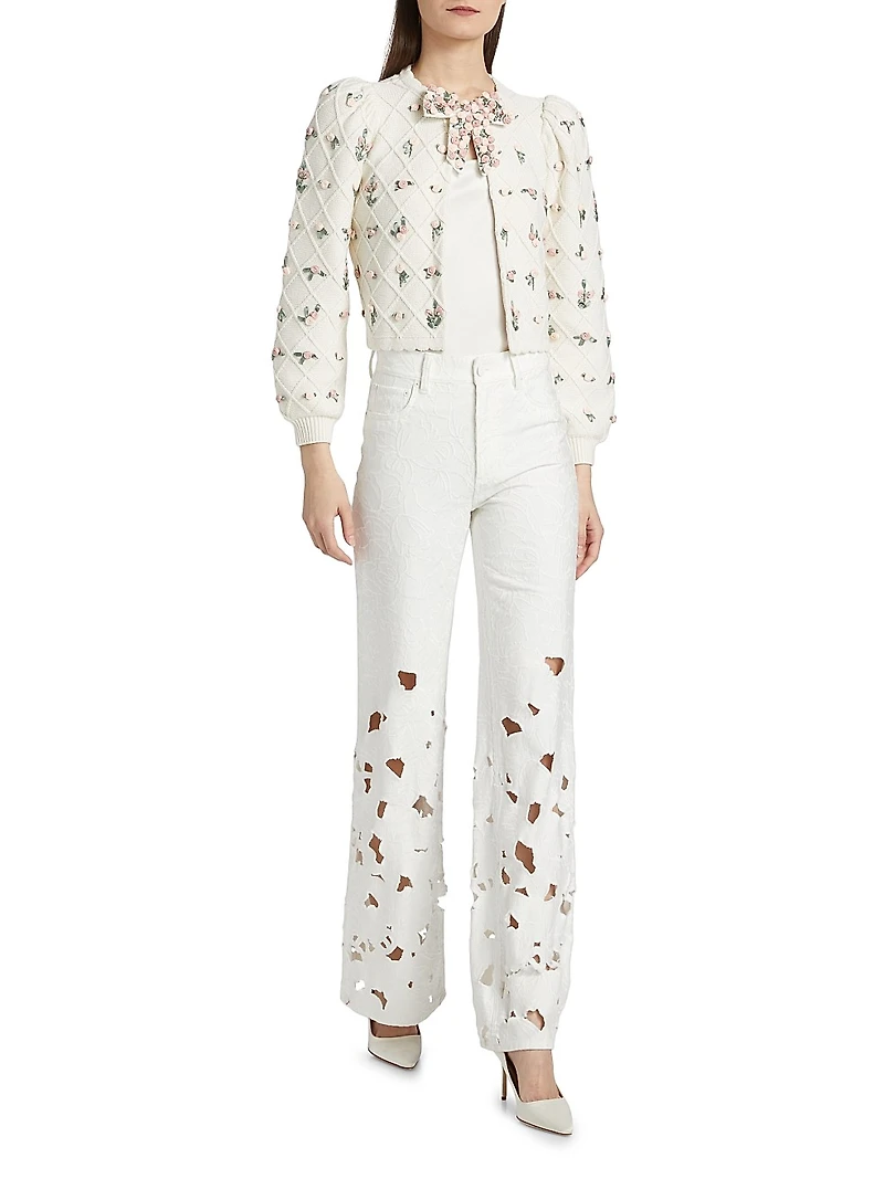 Weezy High-Rise Embroidered Eyelet Jeans