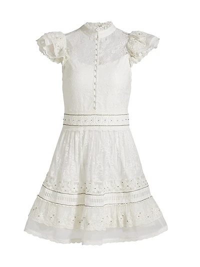 Vernita Lace Ruffle Minidress
