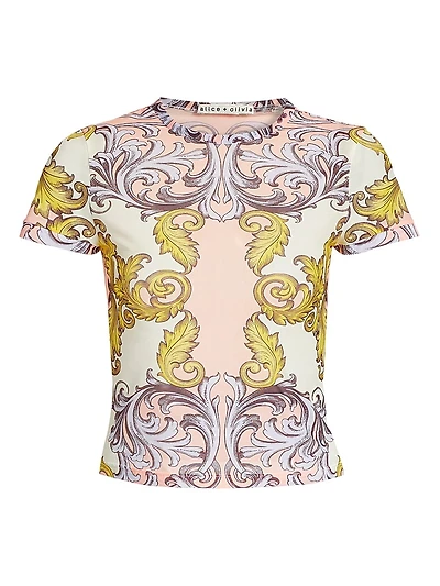 Tess Filigree-Print Crewneck T-Shirt