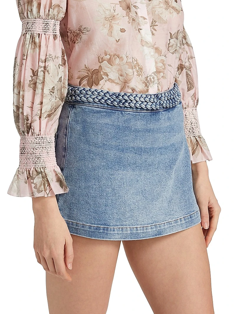 Lakelyn Braid Waistband Denim Skort