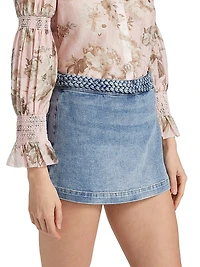 Lakelyn Braid Waistband Denim Skort