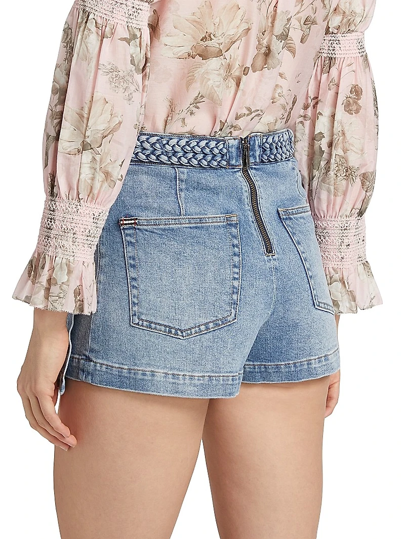 Lakelyn Braid Waistband Denim Skort