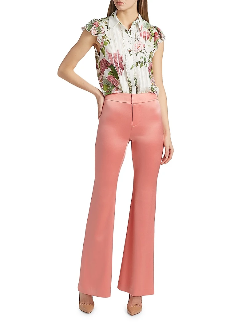 Deanna High-Rise Slim Bootcut Pants