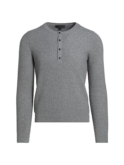 Chet Wool-Cashmere Henley Sweater