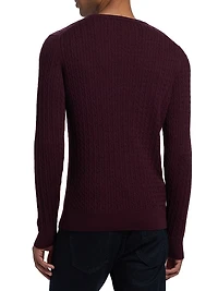 Cable-Knit Wool Crewneck Sweater