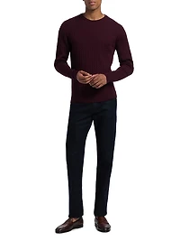 Cable-Knit Wool Crewneck Sweater