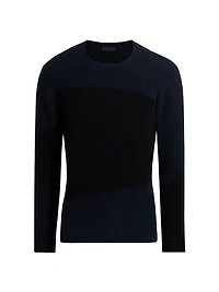 COLLECTION Geometric Colorblock Crewneck Sweater