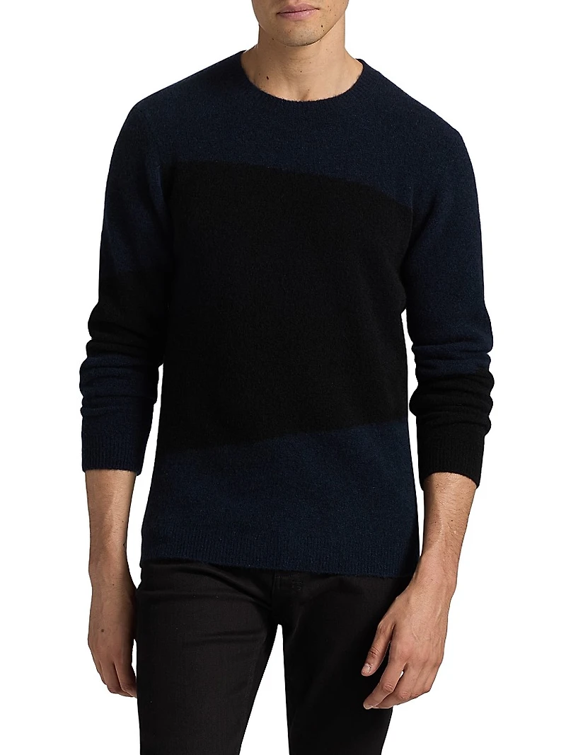 COLLECTION Geometric Colorblock Crewneck Sweater