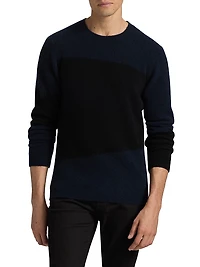 COLLECTION Geometric Colorblock Crewneck Sweater