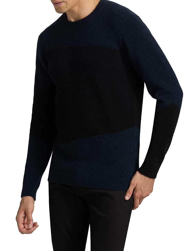 COLLECTION Geometric Colorblock Crewneck Sweater