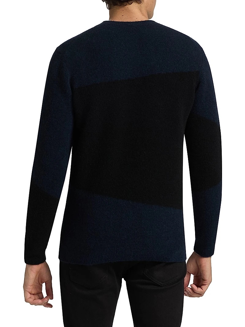COLLECTION Geometric Colorblock Crewneck Sweater