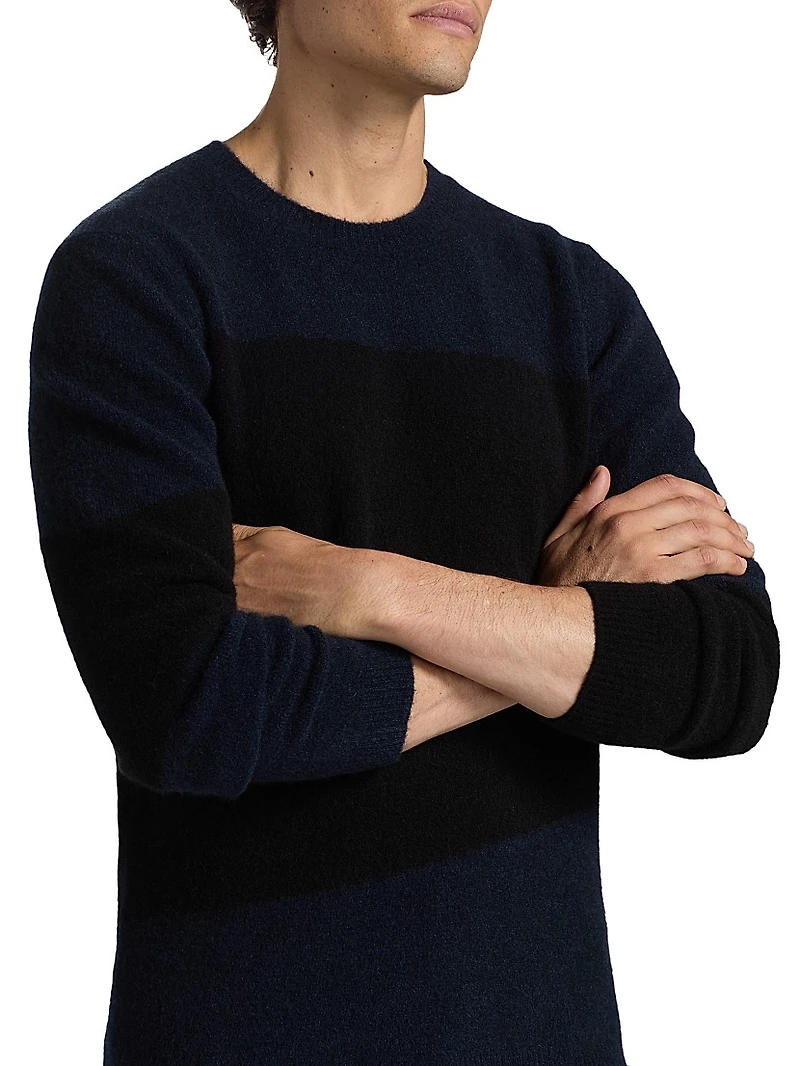 COLLECTION Geometric Colorblock Crewneck Sweater