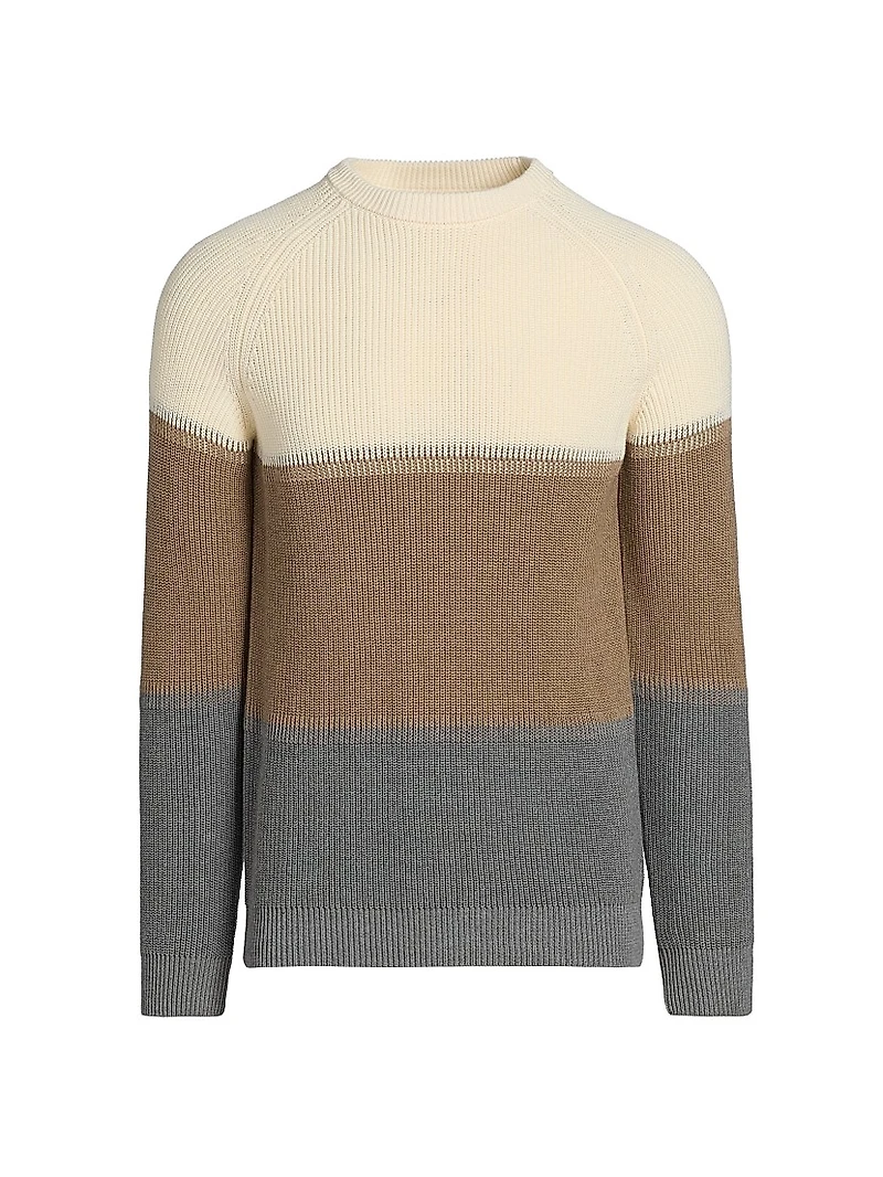 Colorblock Knit Crewneck Sweater