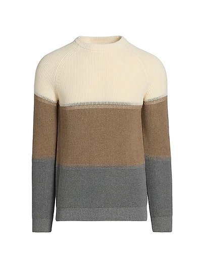 Colorblock Knit Crewneck Sweater
