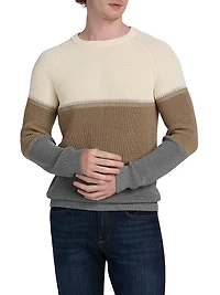 Colorblock Knit Crewneck Sweater