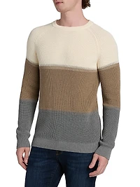 Colorblock Knit Crewneck Sweater
