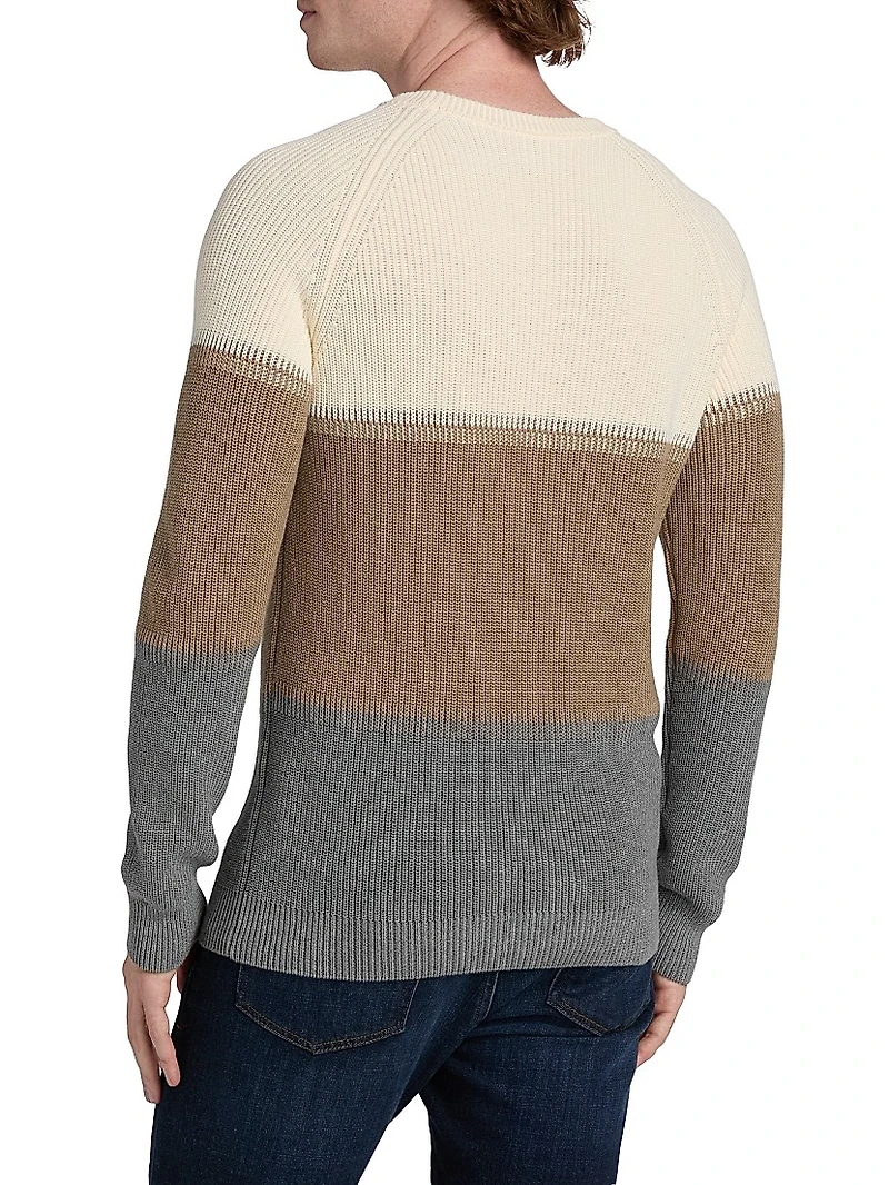 Colorblock Knit Crewneck Sweater