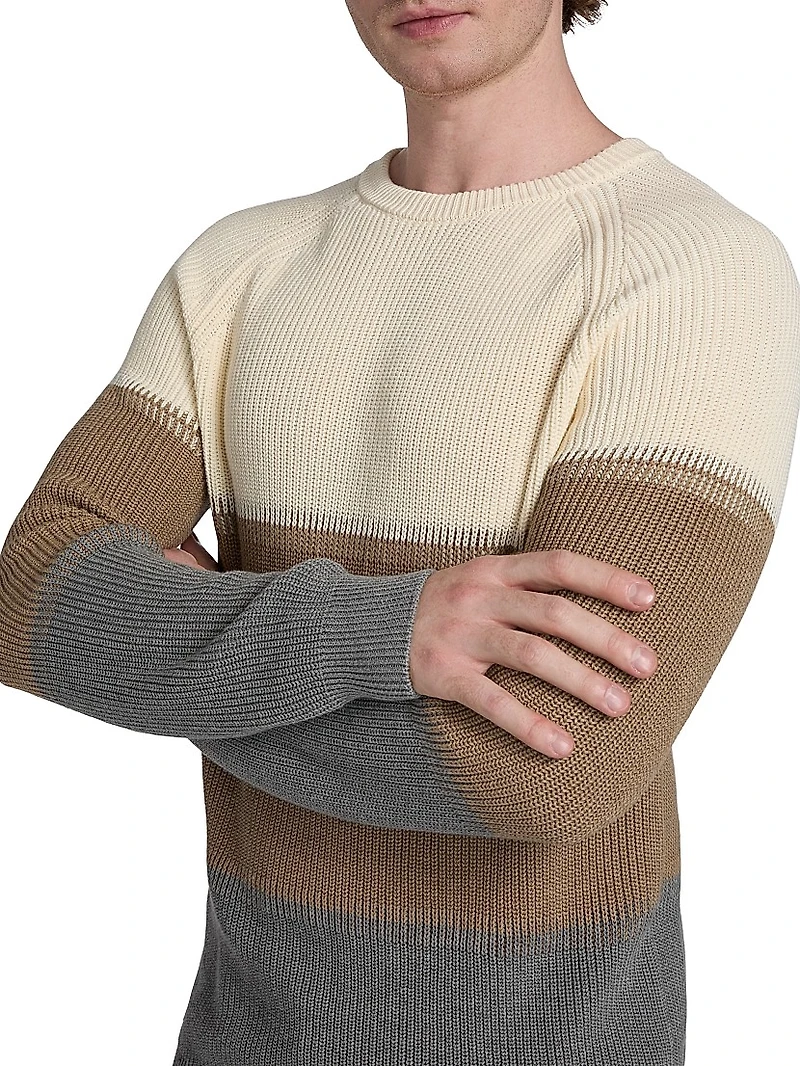 Colorblock Knit Crewneck Sweater