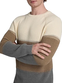 Colorblock Knit Crewneck Sweater