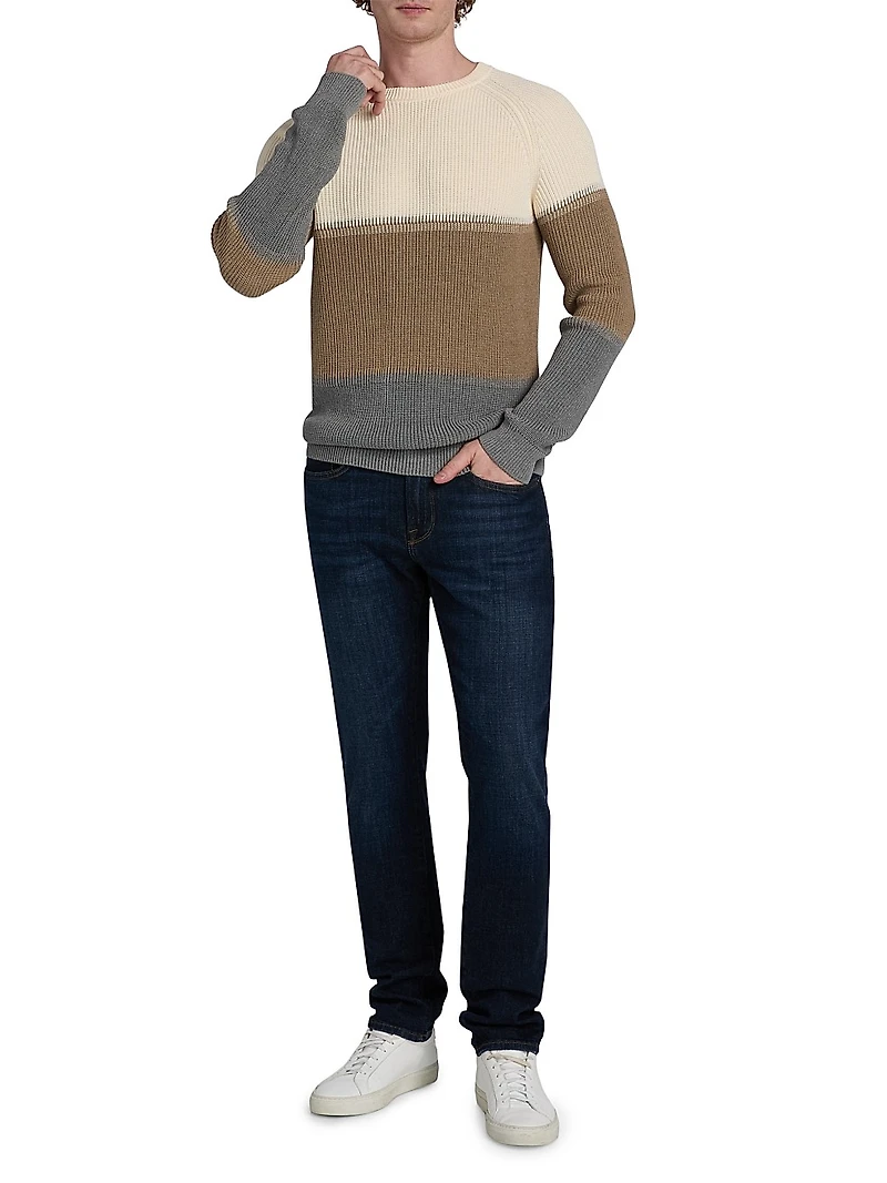 Colorblock Knit Crewneck Sweater