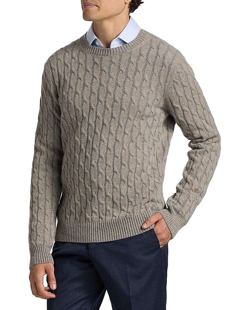 COLLECTION Vanise Cable Crewneck Sweater