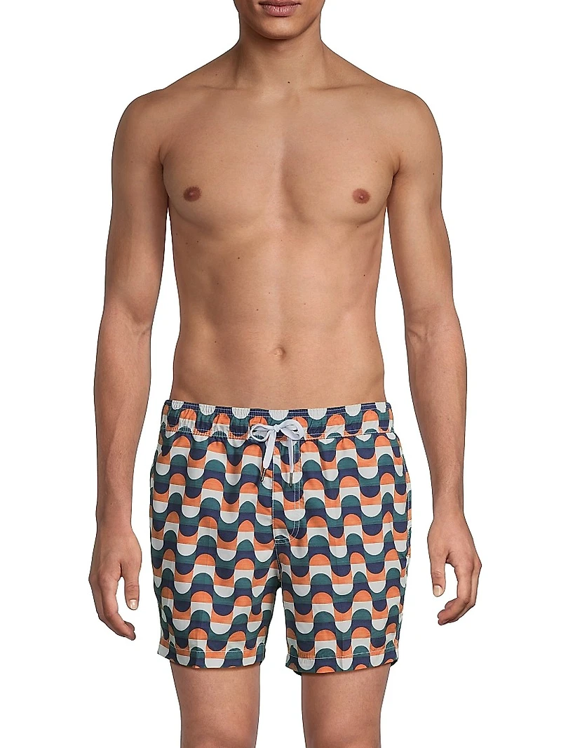 Bold Sail Geo Swim Trunks