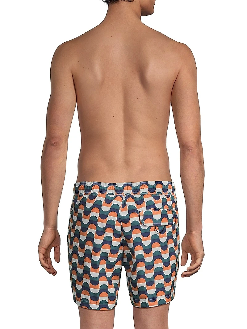 Bold Sail Geo Swim Trunks