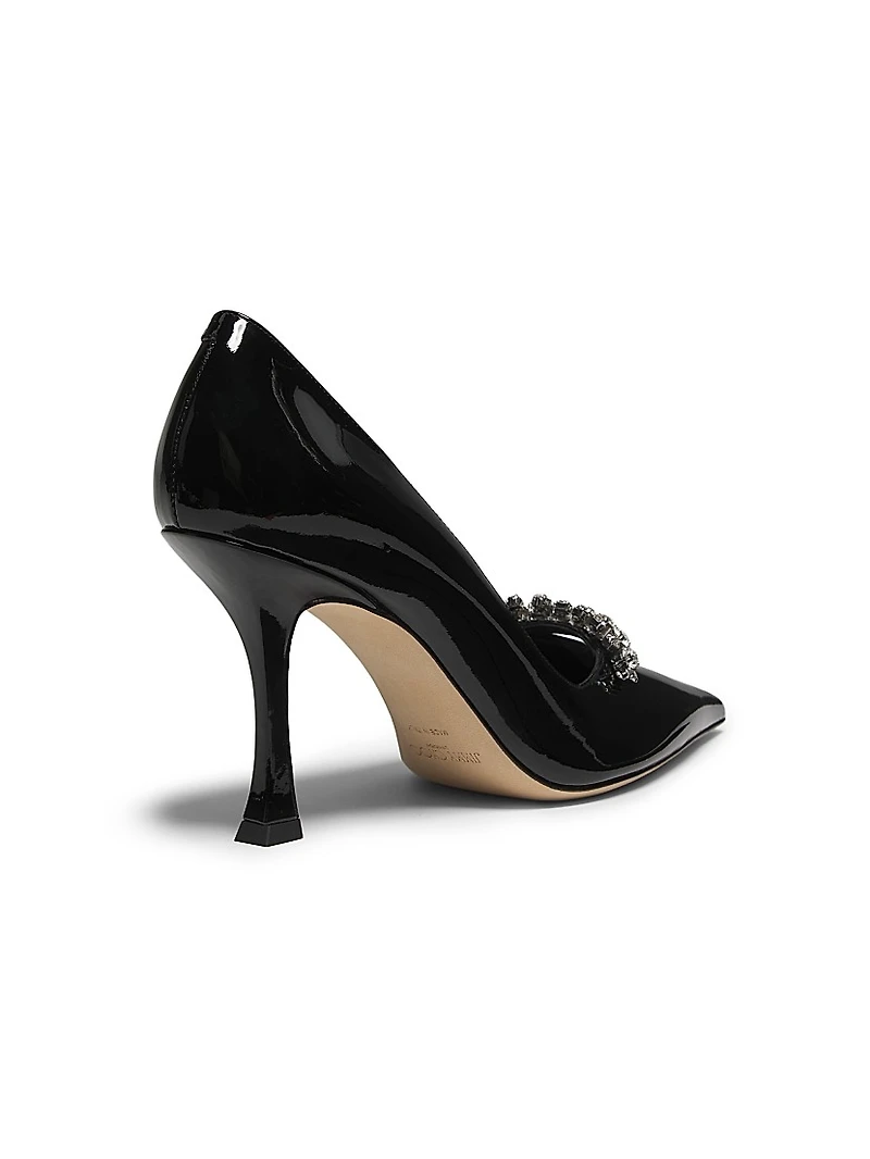 Belinda 90MM Embellished Patent Leather Pumps