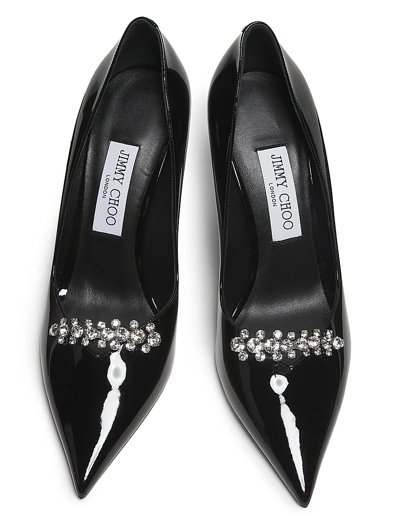 Belinda 90MM Embellished Patent Leather Pumps