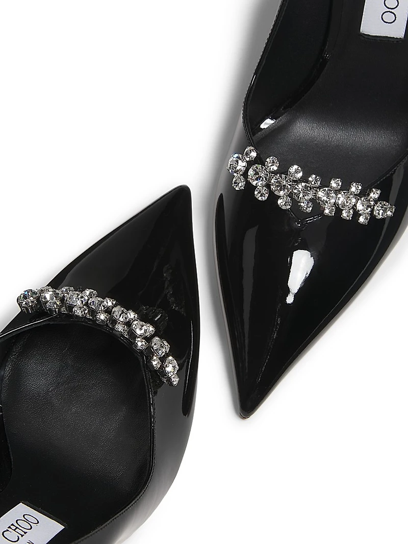 Belinda 90MM Embellished Patent Leather Pumps