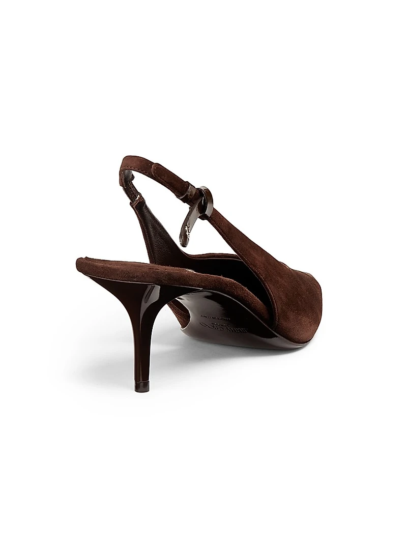 Cami 60MM Suede Slingback Pumps