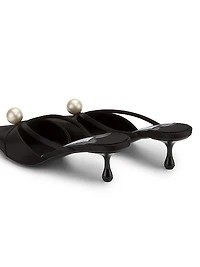Sana 50MM Embellished Satin Kitten-Heel Mules